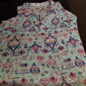 Aztec Print Sleeveless Top